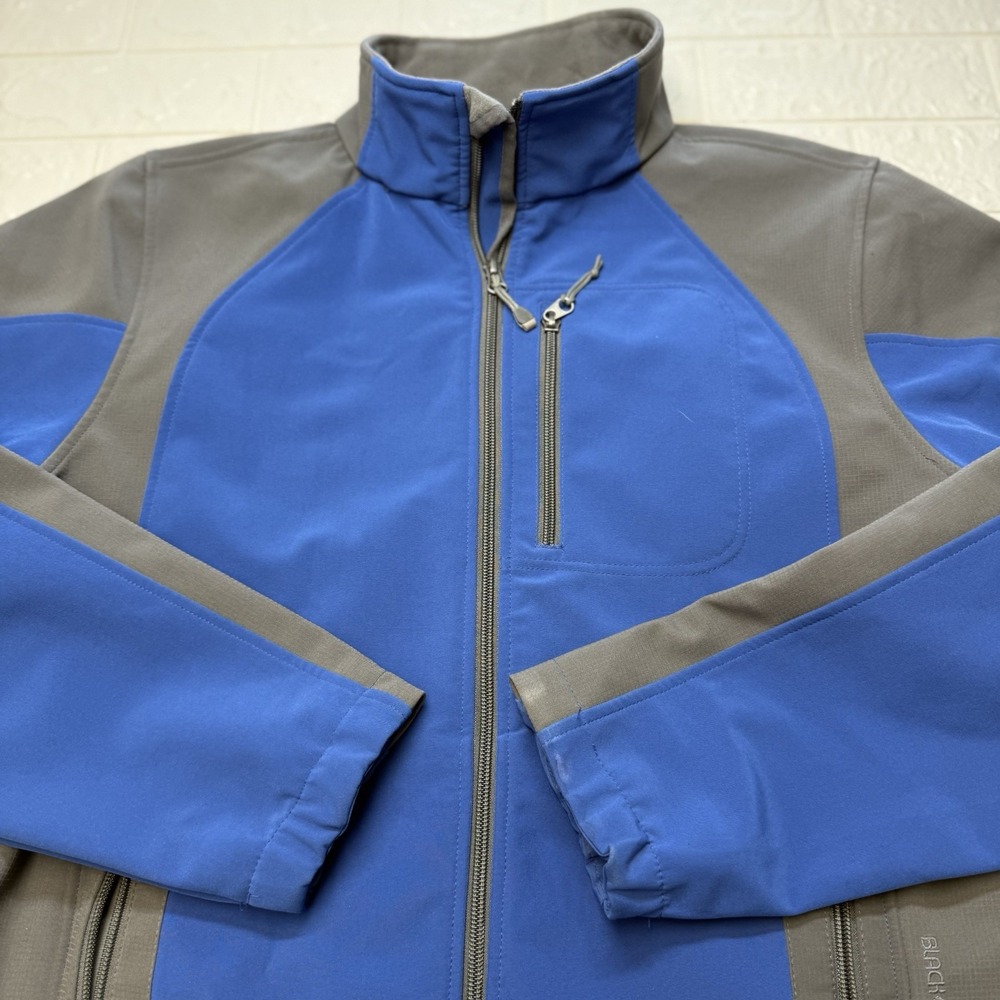 Black Diamond Jacket Mens Medium Blue Grey Softshell Full Zip Hiking Active